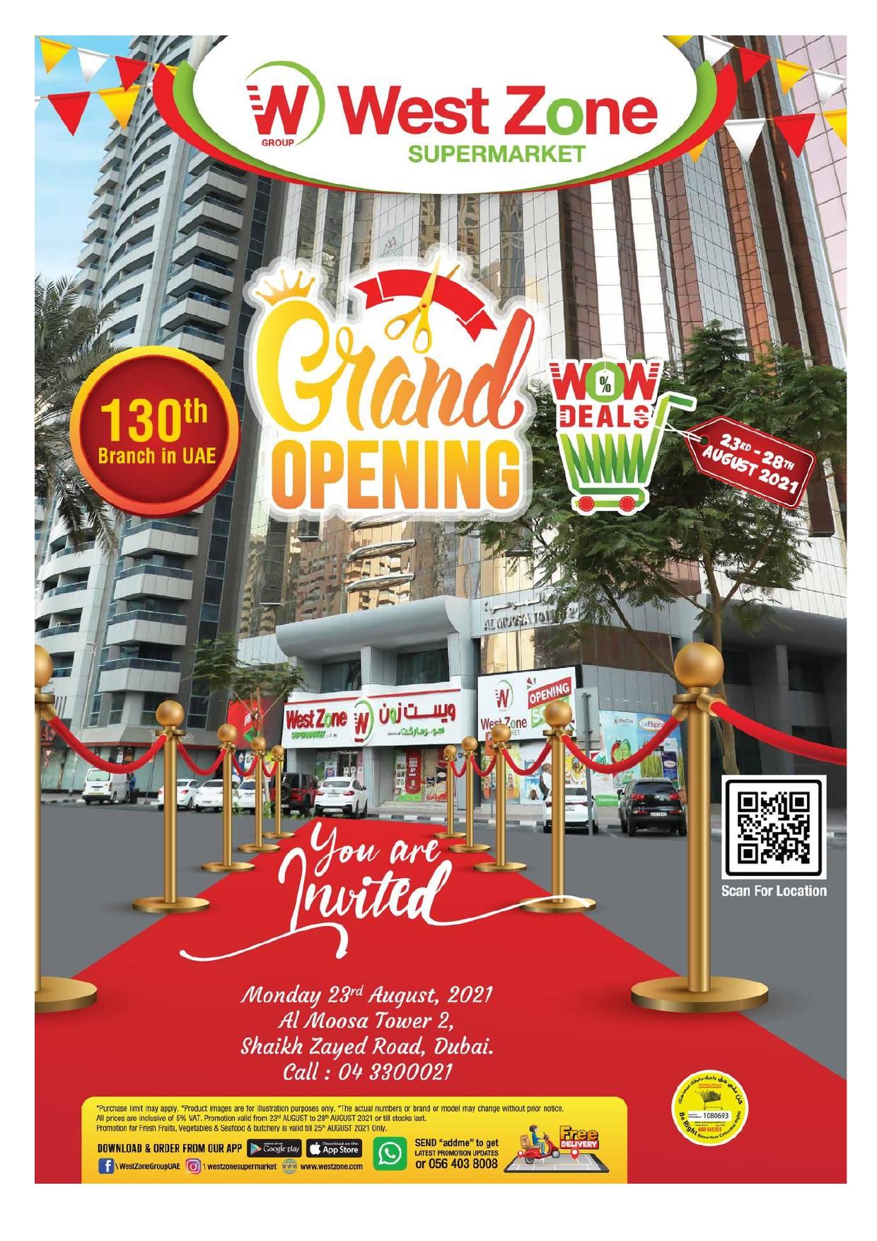 <p><span style="font-size: 18px;">Grand Opening Deals - Sheikh Zayed Road, Dubai</span><br></p>